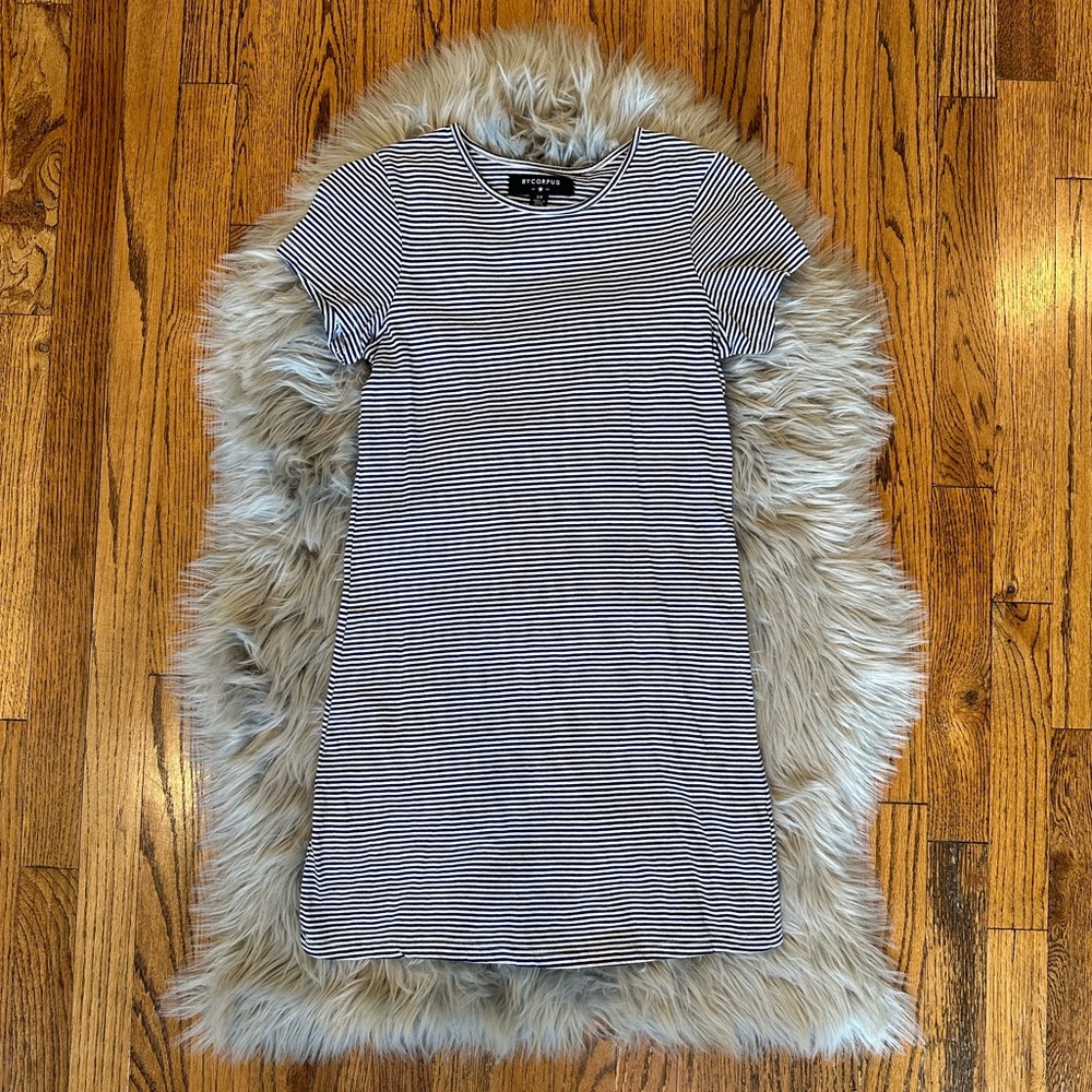 By Corpus Navy and White T-shirt Dress